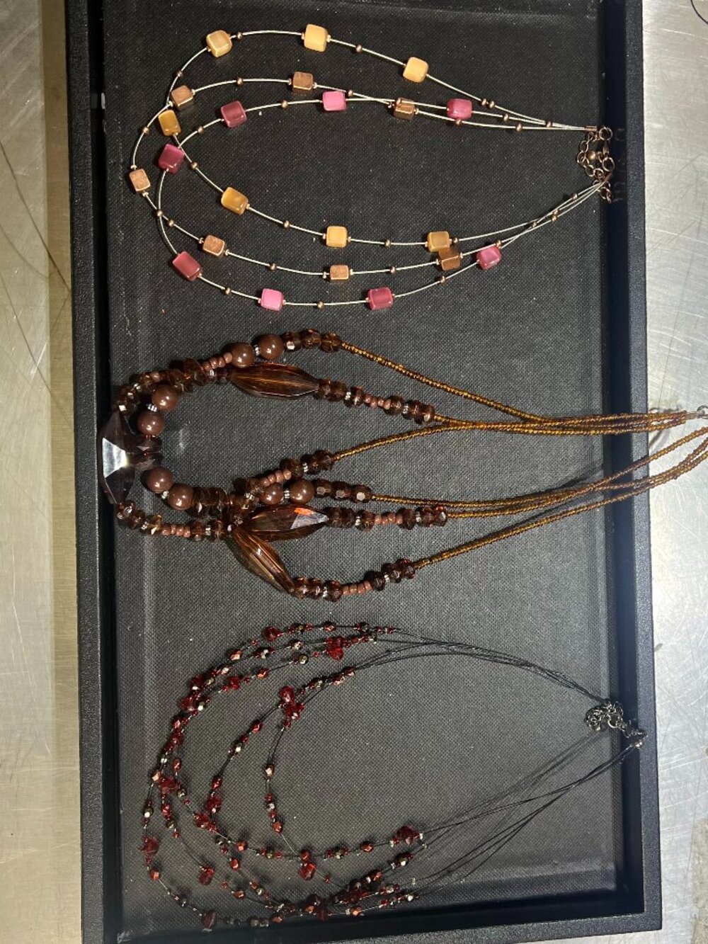 Lot of 9 Multistrand Beaded Necklaces - Picture 4 of 6